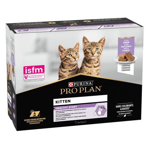 10x75g PURINA PRO PLAN Kitten Healthy Start Truthahn Katzenfutter nass