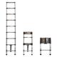 8.5ft Telescopic Ladder Extension Ladder with Stainless Steel,Multi Purpose Loft Ladder Collapsible Retraction Ladder Portable Folding Ladder Adjustable Height 330lbs Capacity with EN131,9 Steps