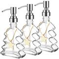 3 Set Christmas Tree Soap Dispenser with Stainless Steel Pump Xmas Decorative Bathroom Soap Dispenser Christmas Hand Soap Dispenser Christmas Tree Shaped Empty Pump Bottles for Hand Dish Soap Kitchen