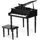 COSTWAY 30 Keys Kids Piano, Classical Toddler Mini Grand Pianos with Bench and Music Stand, Musical Instrument Toy Gift for Boys Girls (Black)
