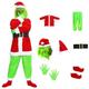 SALFEE Green Big Monster Costume for Men 7pcs Christmas Deluxe Furry Adult Santa Suit Green Outfit