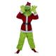 Niceyoeuk 7PCS Christmas Green Monster Costume Set How The Green Monster Stole Christmas Halloween Xmas Funny Cosplay Costume Props (Green, XL)