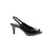 Life Stride Heels: Slingback Stilleto Cocktail Party Black Solid Shoes - Women's Size 7 - Peep Toe