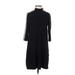 Nine West Casual Dress - Shift High Neck 3/4 sleeves: Black Color Block Dresses - Women's Size Medium