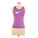 Nike Active Tank Top: Purple Print Activewear - Women's Size Large