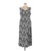 Ashley Stewart Casual Dress - Midi V Neck Sleeveless: Gray Dresses - Women's Size 18 Plus