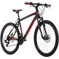 KS CYCLING MTB-Hardtail Mountainbike Hardtail 26 Zoll Sharp schwarz-rot, Größe 46 in Schwarz