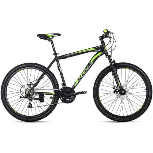 KS CYCLING MTB-Hardtail Mountainbike Hardtail 26 Zoll Catappa schwarz-gr?n, Größe 46 in Schwarz