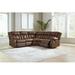 Brown Reclining Sectional - Signature Design by Ashley Trail Boys 2 - Piece Vegan Reclining Sectional Faux | 39 H x 85 W x 85 D in | Wayfair