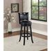 Lark Manor™ Analuz Swivel Counter Wood/Upholstered/Leather in Black | Extra Tall (34" Seat Height) | Wayfair 2B5E994B16C94FDBAD5354BC455F9254