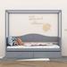 Red Barrel Studio® Kerbi Twin Size Canopy Day Bed w/ 2 Drawers Wood in Gray | 66.1 H x 41.3 W x 77.6 D in | Wayfair