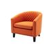 Barrel Chair - Winston Porter Modupe 29.1" Wide Barrel Chair Linen in Orange | 29.47 H x 29.1 W x 25.1 D in | Wayfair