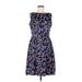 Anne Klein Casual Dress - A-Line High Neck Sleeveless: Blue Dresses - Women's Size 8