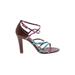 Colin Stuart Heels: Purple Print Shoes - Women's Size 7 1/2 - Open Toe