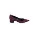Via Spiga Heels: Pumps Chunky Heel Feminine Purple Print Shoes - Women's Size 8 - Closed Toe