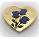 Roses for Love, Blaue Rosen, Herz Medaille - Sehr selten - vergoldet