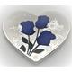 Roses for Love, Blaue Rosen, Herz Medaille - Sehr selten - Silber Plated