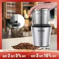 2-in-1 Wet and Dry Double Cups 300W Electric Spices and Coffee Bean Grinder Stainless Steel Body and