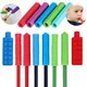 1Pcs Chewable Pencil Topper Bite Silicone Teether Pencil Cap Sensory Toy For Kids Children Autism