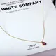 925 silver Ruby drop yellow gold necklace female clavicle chain classic vintage elegant retro