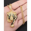 Personality Trend Men Jewelry Gold Plated Tiger Cheetah Animal Pendant Fashion Cool Necklace