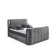 DALLAS 6 Boxspringbett 180x200 mit Bettkasten, Anthrazit - Bequemes Doppelbett mit motorisierter TV-Halterung & LED-Beleuchtung - 186 x 126 x 244 cm (B/H/T)