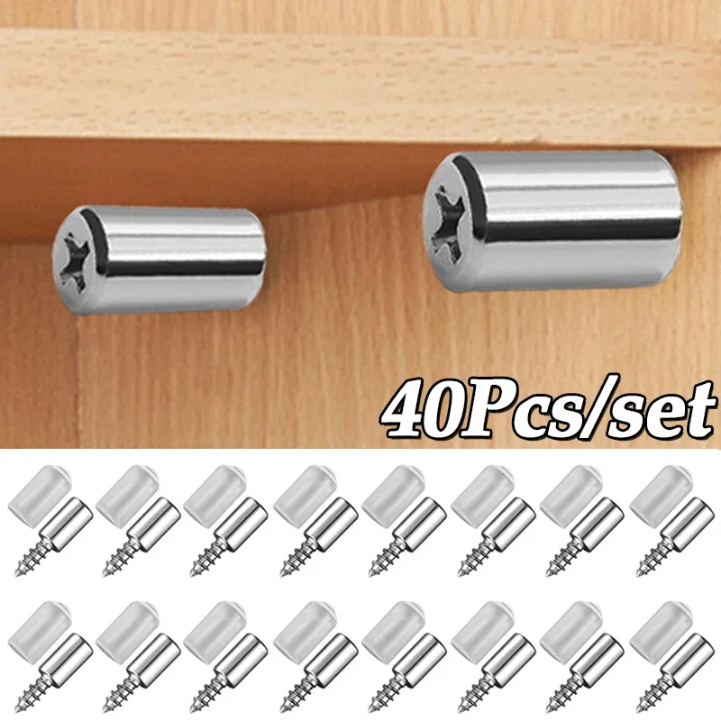 40/2 Stück selbstschneidende Schraube, Schrankhalterung, Laminat-Unterstützung mit Gummihülse, rutschfeste Schicht, Glasplattenhalter, festes Schraubenset
