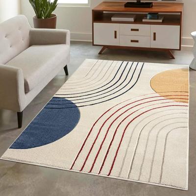 Teppich CARPET CITY "BONITO 7170", bunt, B:80cm H:11mm L:150cm, Obermaterial: 100% Polypropylen, Teppiche, Läufer, Flachflor, Hochtief-Muster/ 3D-Effekt, Geo-Muster, Wohnzimmer Image