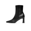 Schlupfboots HENRY STEVENS "Madison ZB70 Businessschuh", Damen, Gr. 38, schwarz, Leder, klassisch, Schuhe, Damen Stiefelette mit Absatz handgefertigt, Lederschuhe