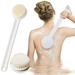 Chamoist Back Scrubber Body Brush Dry Brushing Shower Bath Brush Long Handle Gentle Back Skin Exfoliate Massage Long Handle Soft Hair Shower Brush Bath Brush Back Brush for Shower