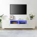 White TV Stand Gaming Entertainment Center for Living Room, Television Cabinet Media Console with LED Lights for up to 65" TVs