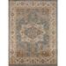 Geometric Grey Heriz Serapi Rug Hand-Knotted Traditional Wool Carpet - 8'1"x 9'11"