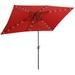 6.5 ft. x 10 ft. Rectangular Patio Umbrella with 26 LED Lights in Red