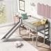 Low Loft Bed Toddler Bed Kids Bed with Slide and Ladder