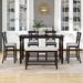 Elegant 6-Piece Counter Height Dining Table Set Table with Shelf 4 Chairs and Bench for Dining Room