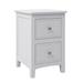 2 Drawers Solid Wood Nightstand End Table, Gray