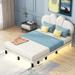 PU Leather Upholstered Platform Bed,Full Size Bed Frame with Underbed LED Light（2 Colors）