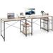 L Shaped Computer Desk with 4 Storage Shelves and Cable Holes - 60"L x 60"W x 29.5"H