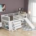 Twin Size Loft Bed, Wooden Bunkbed Frame with Attached Bookcases