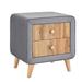 Nordic Style Upholstered Wooden Nightstand with 2 Drawers