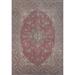 Pink Medallion Vintage Tabriz Persian Vintage Rug Handmade Wool Carpet - 9'4"x 12'11"