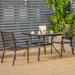 Set of 2 Patio Dining Chairs with Curved Armrests and Reinforced Steel Frame - 23" x 22" x 34.5"