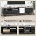 Modern TV Stand for 80'' TV with Double Storage Space, Media Console Table, TV Stand with Drop Down Door