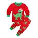Quealent Boys Childrenscostume Male Big Kid Clothes Gift Set Boys Pajamas for Baby Girls Boys Christmas Santa XMAS Pajamas Set Fashion Toddler Boys (Red 1-2 Years)