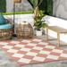 nuLOOM Sabina Diamond Trellis Indoor/Outdoor Area Rug 6 7 x 9 Brick