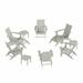 WestinTrends Ashore 12 Pieces Adirondack Chairs Set All Weather Poly Lumber Adirondack Chairs with Ottoman and Side Table Patio Conversation Outdoor Furniture Set Sand