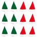 12pcs Durable Cloth Cutlery Bags Xmas Hat Wine Bottle Clothes (Red Green)