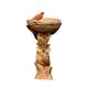 NUOLUX Garden Decorative Bird Bath Owl Figurine Bird Bath Outdoor Bird Feeder Tray Garden Resin Owl Statue Decor