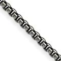 Chisel Stainless Steel Antiqued and Polished 4.1mm Rounded Box Chain - 24