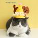 Yirtree Cat Birthday Cap Attractive Lightweight Pet Cartoon Felt Three-dimensional Birthday Hat for Party